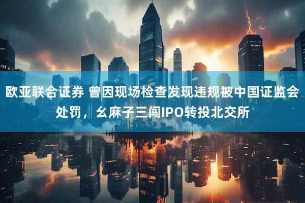 欧亚联合证券 曾因现场检查发现违规被中国证监会处罚，幺麻子三闯IPO转投北交所