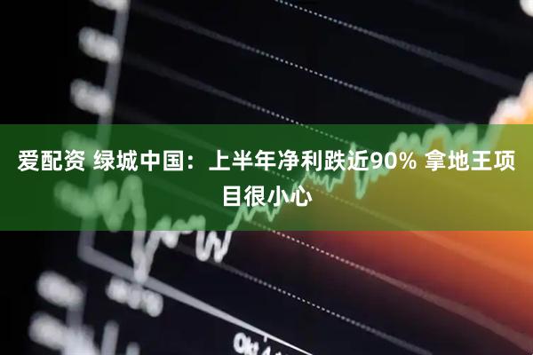 爱配资 绿城中国：上半年净利跌近90% 拿地王项目很小心
